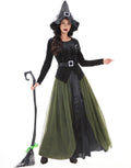 Funna Witch Costume for Women Halloween Dress up Cosplay with Hat