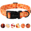 ARING PET Fall Dog Collar-Cotton Maple Leaves Dog Collar for Small Dogs, Adjustable Lightweight Dog Collars with Quick Release Buckle for Small Medium Large Dogs