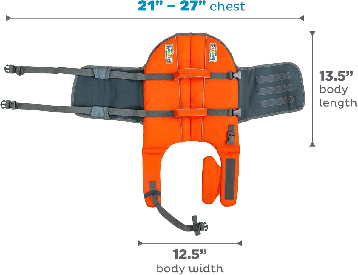 Outward Hound Granby Splash Orange Dog Life Jacket, Medium
