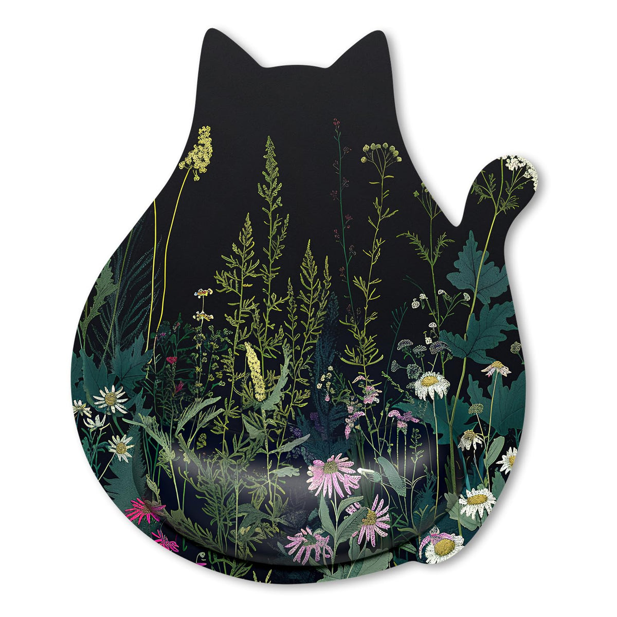 Ergonomic Mouse Pad with Wrist Rest, Cute Cat Memory Foam Padded Pain Relief Non-Slip Wrist Support Mouse Mat for Gaming Work Computer Laptop, Funny Office Supplies Desk Accessory, Jet Black