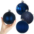 White 4.0" Large Christmas Balls - Christmas Tree Decoration Ornaments Shatterproof Hanging Balls for Birthday Halloween Holiday Wedding Decorations Set of 4pcs