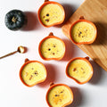 Orange Pumpkin Bowls, 6 oz Ceramic Ramekins, Set of 6