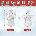 Naler 12 Pcs Christmas Mini Angel Ornaments, Clear Glass