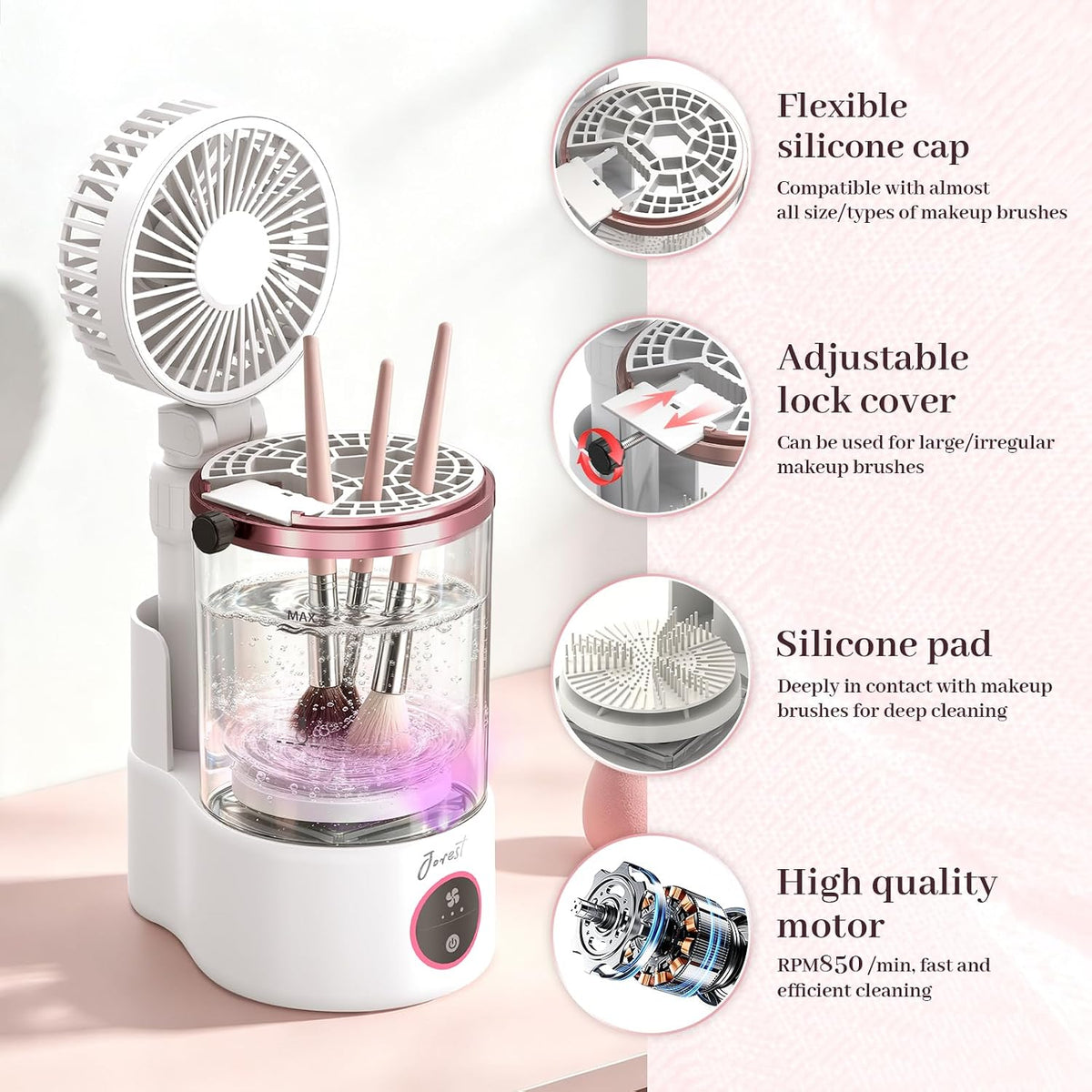Electric Makeup Brush Cleaner & Dryer, Portable Machine for Makeup Lovers