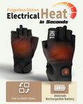 uncn Heated Gloves Fingerless for Women Man with 3.7V 3000mAh Battery Cordless Work Touchscreen Gloves for Winter Cold Weather Rechargeable Electric