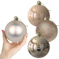 Rose Red 4.0" Large Christmas Balls - Christmas Tree Decoration Ornaments Shatterproof Hanging Balls for Birthday Halloween Holiday Wedding Decorations Set of 4pcs