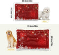 Blueangle Christmas Snowflakes Pet Bed Soft Crate Mat,Washable Dog Crate Bed Cushion Anti-Slip,Pet Mattress for Small Medium Dogs and Cats Kennel Pad, 36x24inch