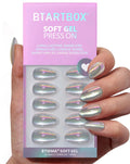 BTArtbox Press On Nails, Liquid Radiance, Medium Almond, Cat Eye, 32Ct | Lamp-Curable 4-Week Wear, Salon-Quality Natural Nails, 10-Minute Easy Daily Application, 16 Sizes, All-in-One Complete Kit