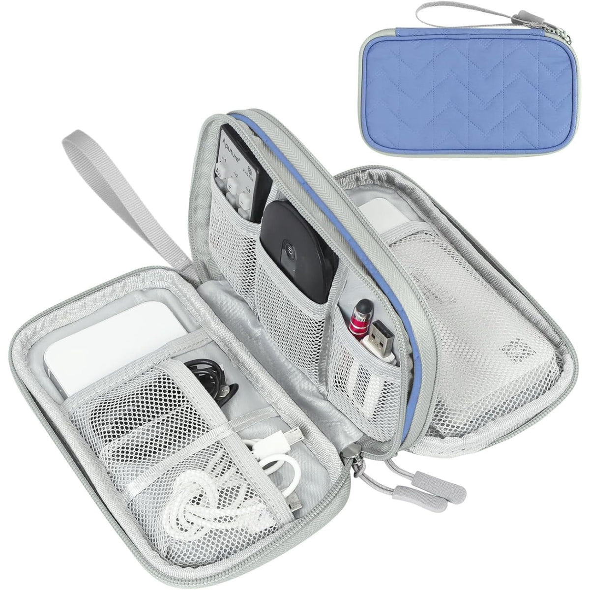 FYY Electronic Organizer, Travel Tech Pouch Bag, Cable Organizer Black