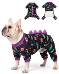 CuteBone Dinosaur Costume Dog Pajamas, Stretchy Spandex Crystal Velvet Sleepwear Coat for Small Dogs, Soft & Warm Pet Outfit Clothes for Cold Weather, Cozy Pullover Design COSP05XXL