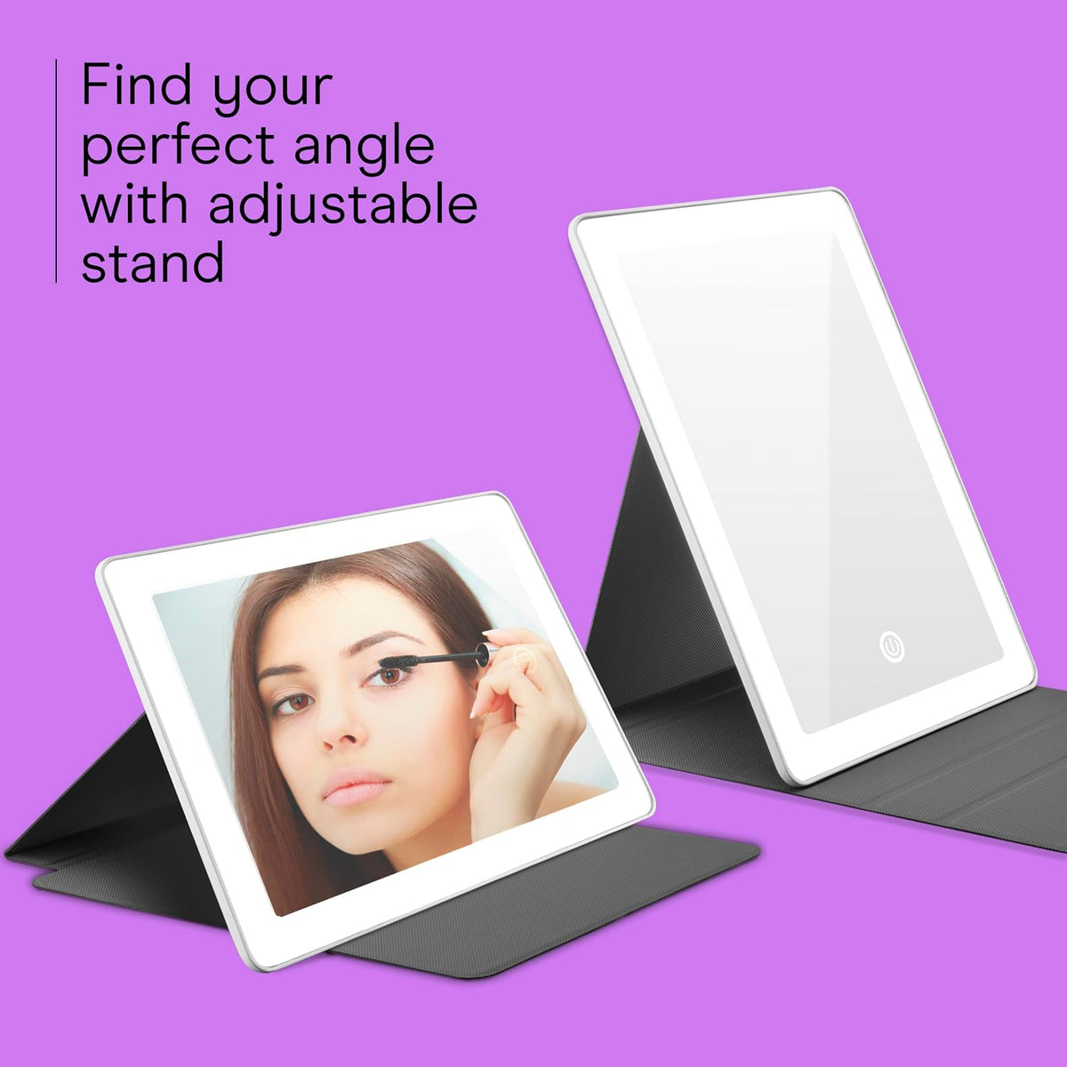 Conair Lighted Makeup Mirror, LED Vanity Mirror, 1X/5X Magnifying Mirror, Foldable with Case, Battery Operated and Rechargeable in White