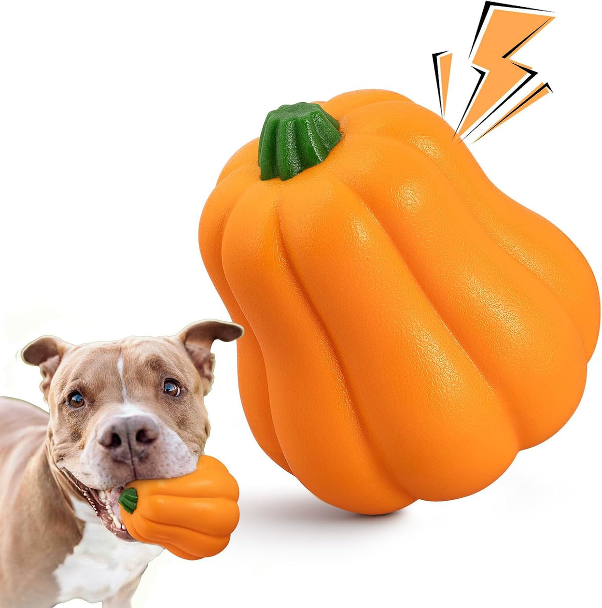 Halloween Dog Toys for Large Dogs, Tough Pumpkin Toy for Aggressive Chewers