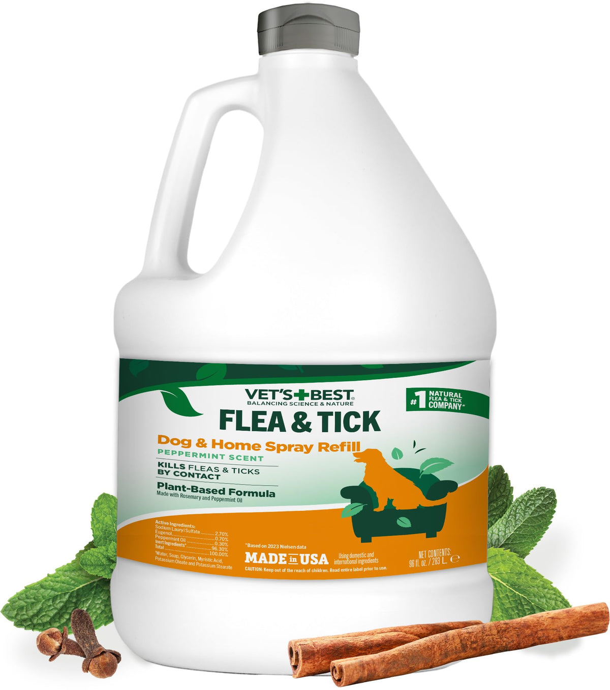 Vet’s Best Flea & Tick Home Spray for Dogs – Plant-Based Flea and Tick Treatment with Cotton Spice Scent – Indoor Flea Spray for Dogs – Made in USA Flea Control for Home Use – 32 oz