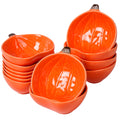 Kolewo4ever 12 Pieces Fall Bowls Ceramic Pumpkin Bowl 6 Ounces Ramekins Small Pumpkin Shaped Bowls Dinnerware Decoration for Fall Thanksgiving Serving Dip, Sauce, Condiments,Snack (Yellow)
