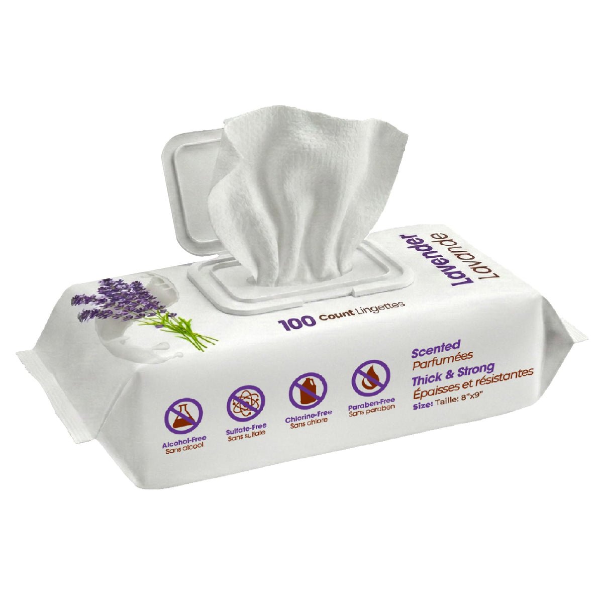 Best Pet Supplies 8" x 9" Large Unscented Dog Wipes - Cleaning and Deodorizing for Paws and Coat - Gentle Formula with Aloe Vera Vitamin E for Puppies and Cats - 100 Count