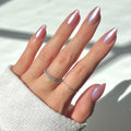 Glamnetic Press On Nails - Short Round, Glossy Fake Nails 30 Pc Full Kit | Neutral press on nails, 12 sizes. Everyday glue-on set. Waterproof, chip-resistant, up to 2 weeks wear
