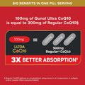 Qunol Ultra CoQ10 100mg Softgels- 3x Better Absorption, Antioxidant for Heart Health & Energy Production, Coenzyme Q10 Vitamins and Supplements, 3 Month Supply, 90 Count