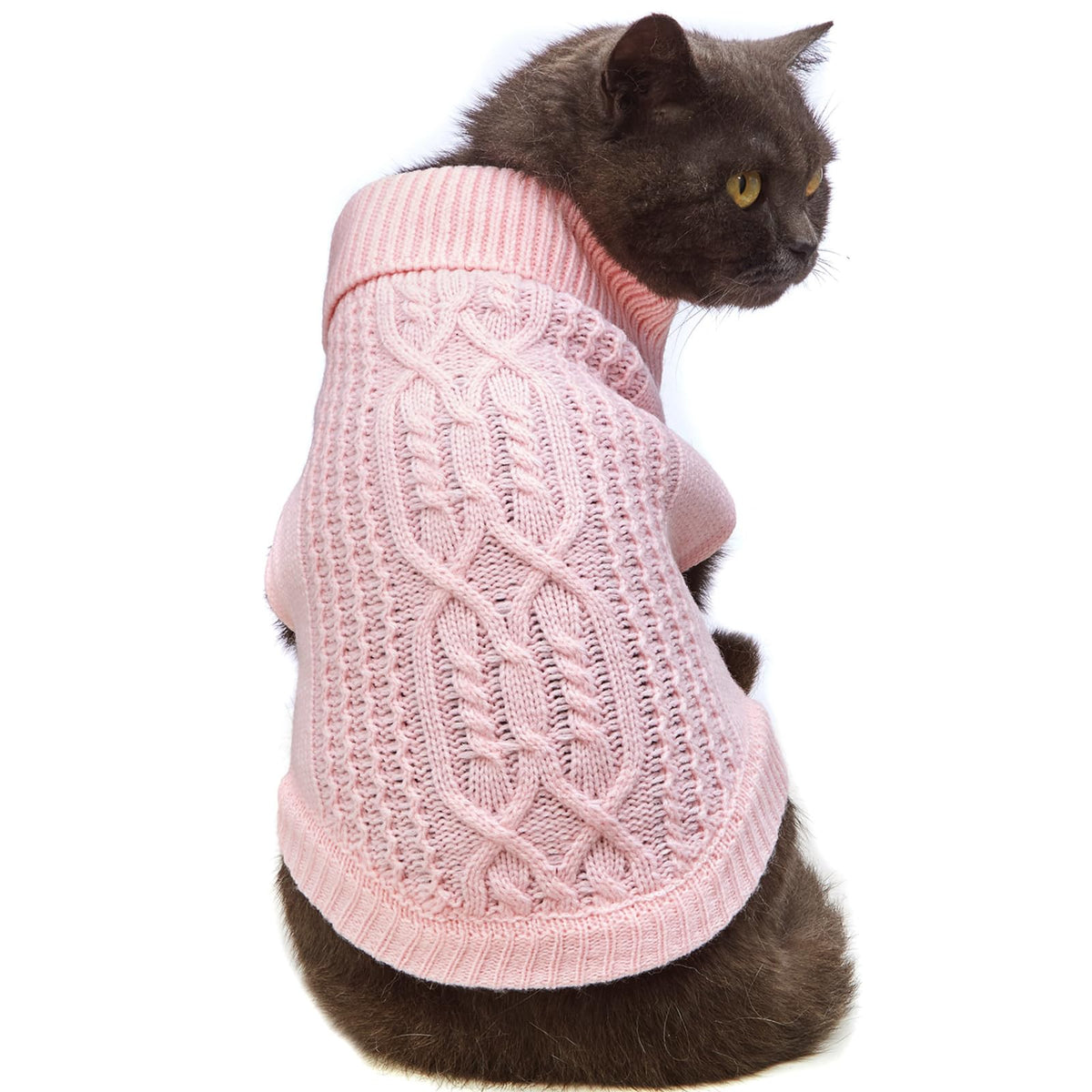 Cat Sweater Stretchy,19 Colors,6 Sizes,Snug Winter (Maple Leaf Red, Medium, Vest)