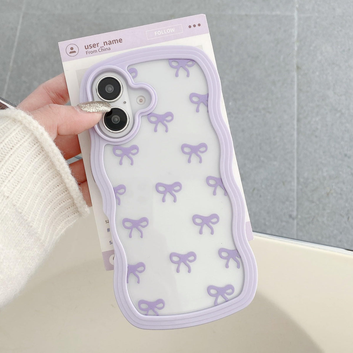 QLTYPRI Bow Case for iPhone 13/iPhone 14 Wavy Fame, Pink