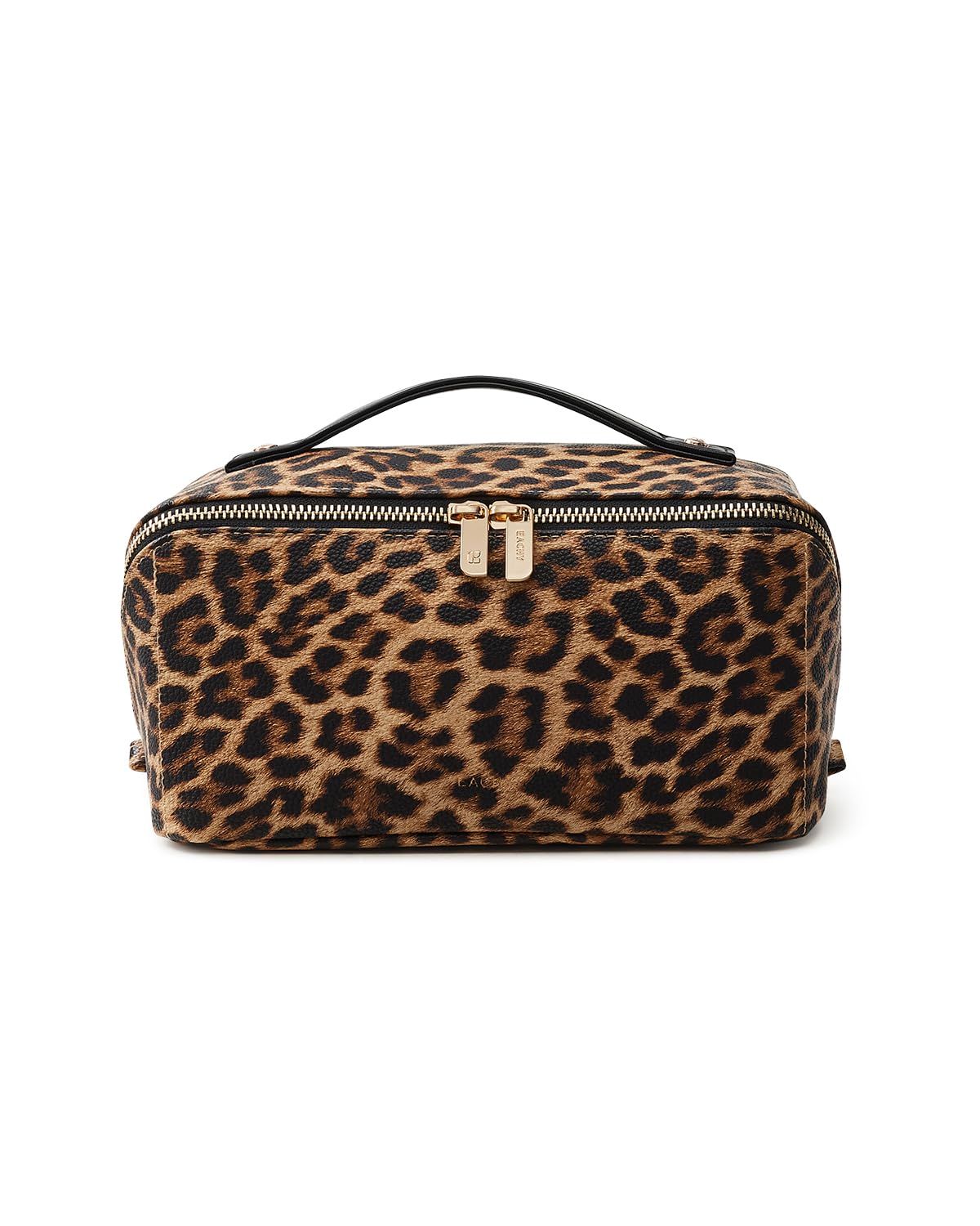 EACHY Travel Makeup Bag, Large Capacity Cosmetic Bag for Women, Waterproof PU Leather, Flat Open Portable Toiletry Bag for Skincare, Brushes & Travel Essentials