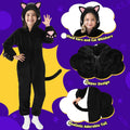 Joycover Halloween Black Cat Costume for Girls, Kids Cheetah Costume Onesie