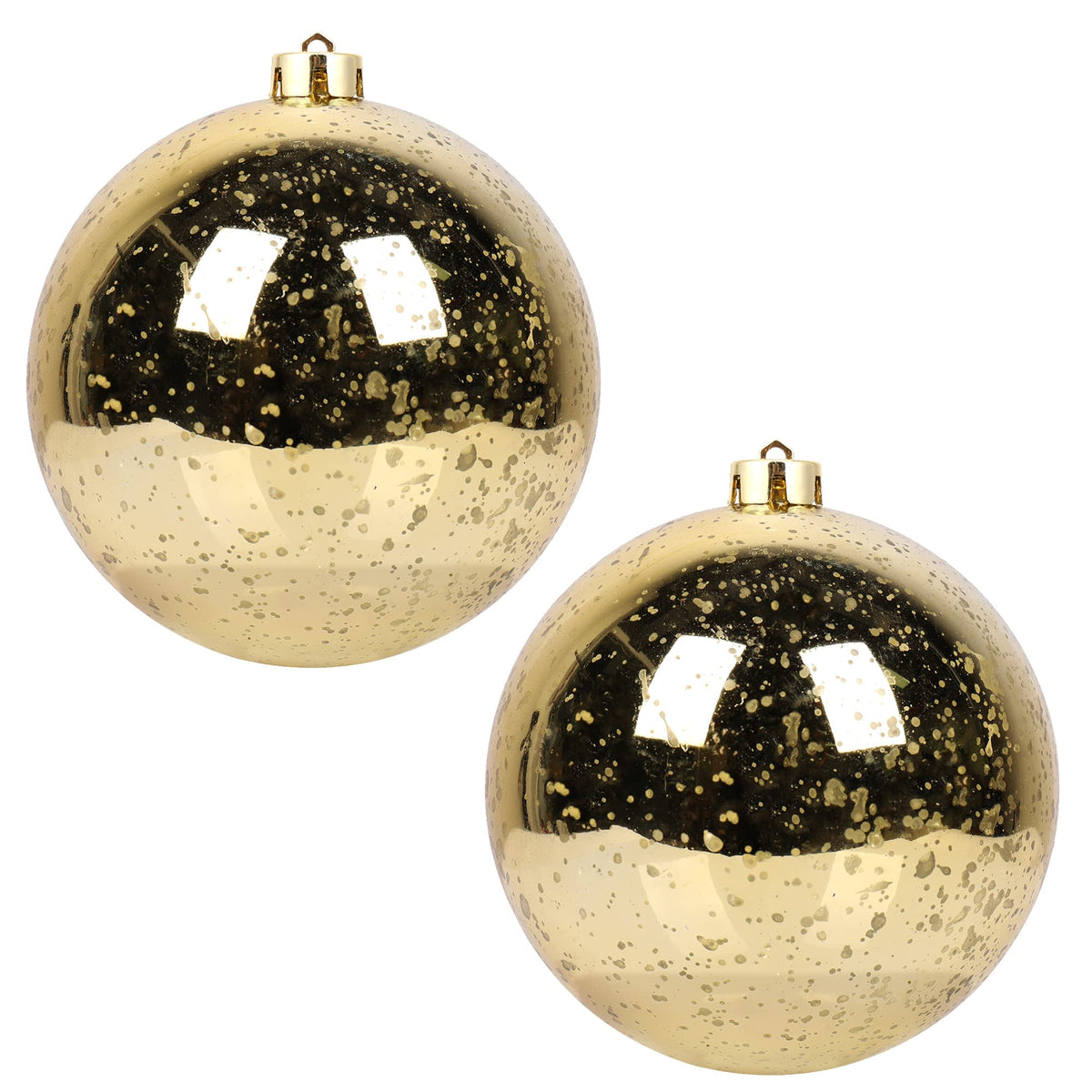 Extra Mercury Hanging Shatterproof Tree Ball Christmas Ornaments(Gold, 4 inch/4 Pcs)