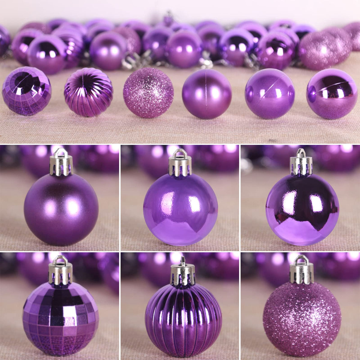 White 4.0" Large Christmas Balls - Christmas Tree Decoration Ornaments Shatterproof Hanging Balls for Birthday Halloween Holiday Wedding Decorations Set of 4pcs