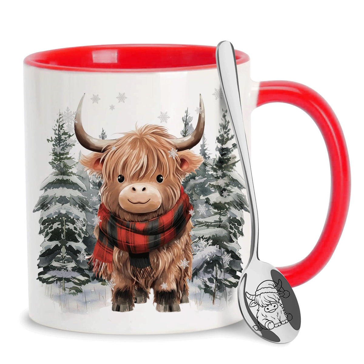 Hyturtle Fall Cat Maple Leaves Coffee Mug with Spoon Gifts on Birthday