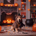 Huhumy Halloween Dogs Bear Costume for Pets with Black Top Hat Bow Tie, L