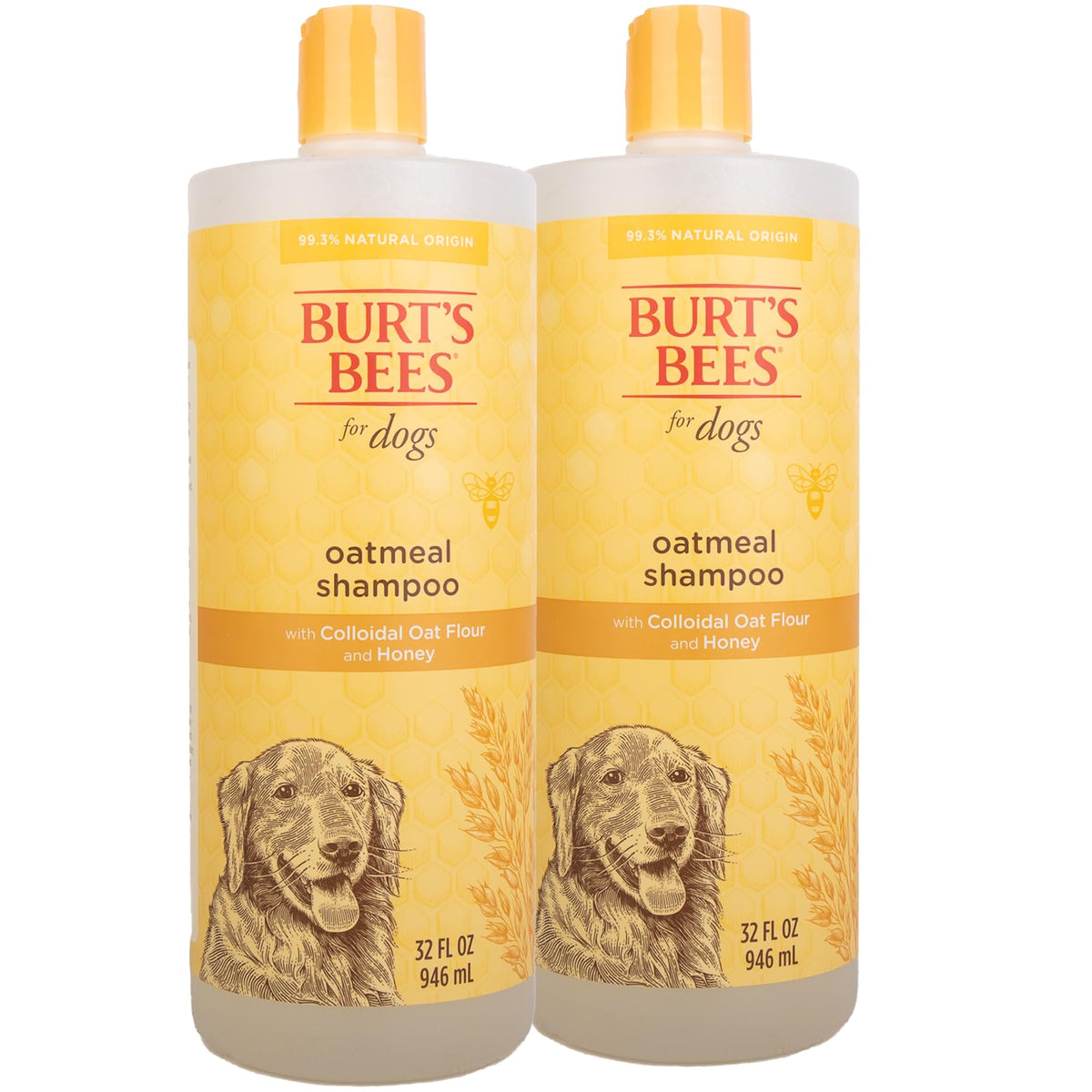 Burt's Bees for Pets Oatmeal Dog Shampoo with Honey, Soothing Formula for Itchy and Sensitive Dog Skin, Colloidal Oat Flour and Honey, pH Balanced, Sulfate-Free, 16 Fl Oz