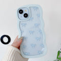 QLTYPRI Bow Case for iPhone 13/iPhone 14 Wavy Fame, Pink