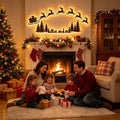 LED Reindeer Wall Decorations,3D Wooden Christmas Lighting Decor