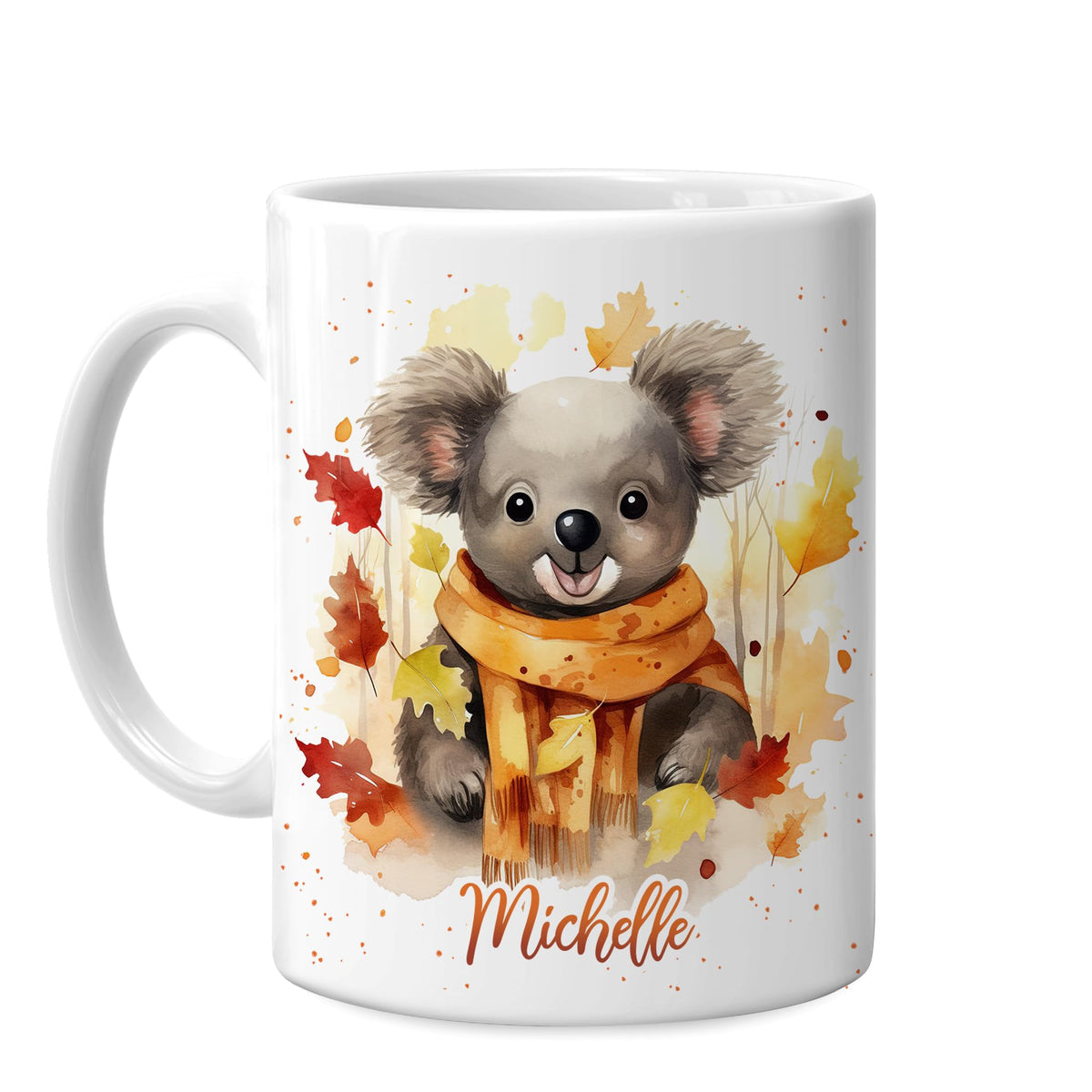 Hyturtle Fall Cat Maple Leaves Coffee Mug with Spoon Gifts on Birthday