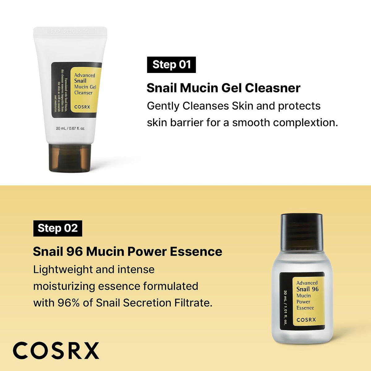COSRX All About Snail Mucin Korean Skin Care Set, Mini Travel Essentials