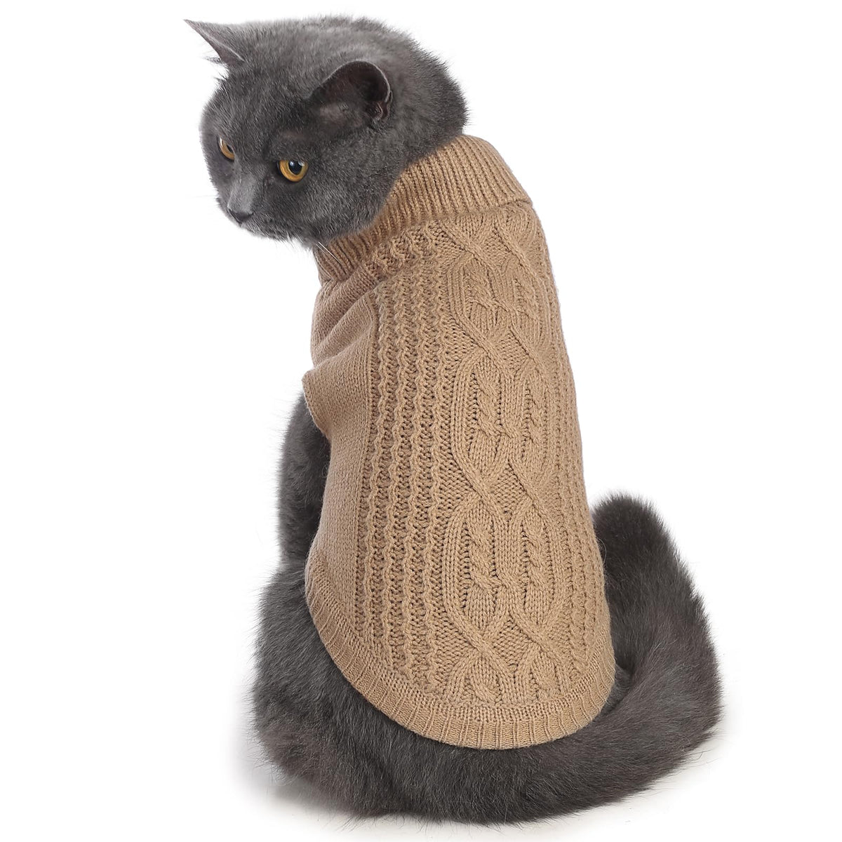 Cat Sweater Stretchy,19 Colors,6 Sizes,Snug Winter (Maple Leaf Red, Medium, Vest)