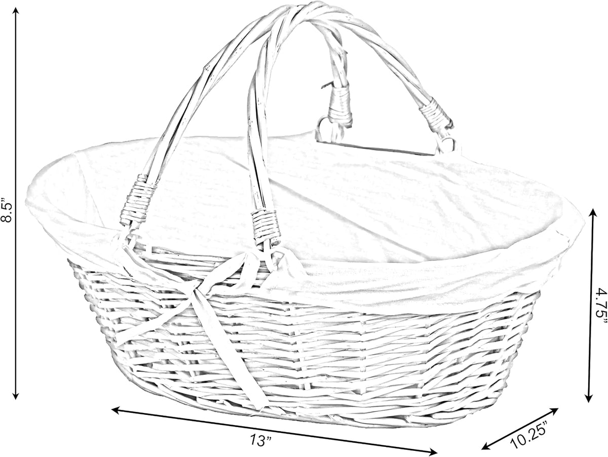 Vintiquewise Natural Wicker Picnic Basket with a Handle for Home and Garden