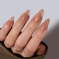 BTArtbox Press On Nails, Cream Puff, Short Almond, Ombre Off White, 32Ct | 2+ Weeks Wear, Salon-Quality Natural Nails, 10-Minute Easy Daily Application, Fast Removal, 16 Sizes, All-in-One Complete Kit