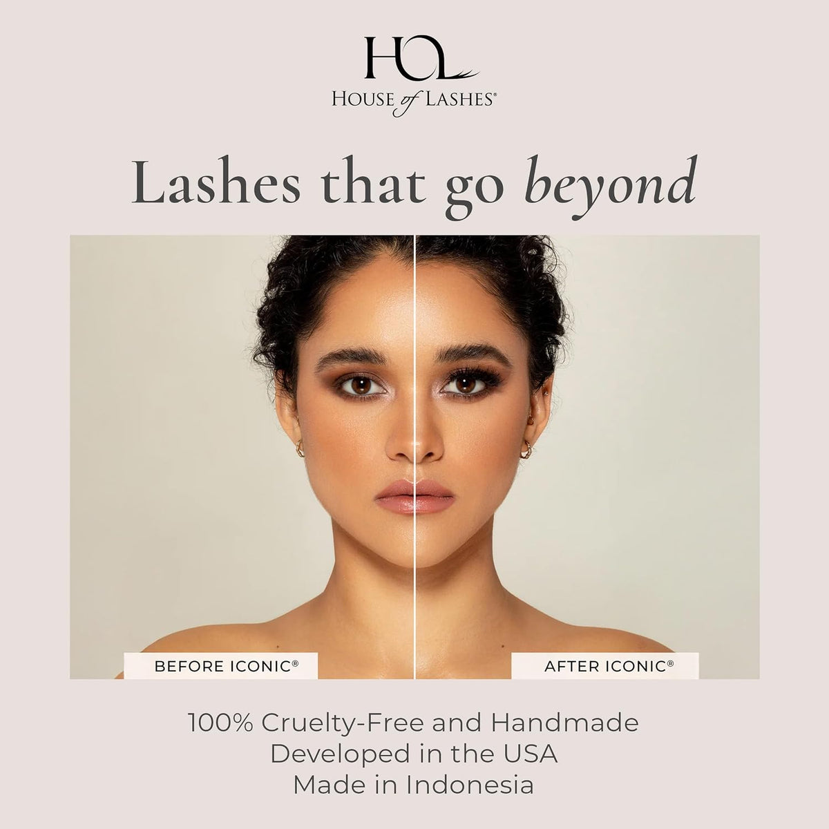 House of Lashes Iconic False Eyelashes - Comfortable Fake lashes for Bold Daring Look, Easy and Reusable Faux Mink Lashes for All Eye Shapes