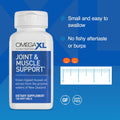 OmegaXL Joint Support Supplement - Natural Muscle Support, Green Lipped Mussel Oil, Soft Gel Pills, Drug-Free, 120 Count