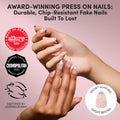 Glamnetic Halloween Press On Nails, Short Almond Glossy, Ghost Besties