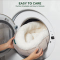BALANCE Cat Beds for Indoor Cats, Washable Round Cat Bed, Cute Kitten Bed with Anti-Slip Bottom for Kitty and Puppy, 18 Inches, Goat
