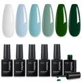 Beetles Halloween Cat Eye Gel Nail Polish Set, 6 Colors Glitter Gel
