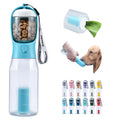 Cibaabo Dog Water Bottle with Food Container & Poop Bag Holder, Travel Water Bowl, Portable Pet Dispenser, Dog Gifts Stuff Accessories Items, Puppy Essentials for Yorkie Chihuahua Walking Hiking