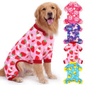 4 Pack Dog Christmas Pajamas Reindeer Puppy Clothes Cute Santa Claus Dog Pajamas Costumes Outfit Red Green Medium