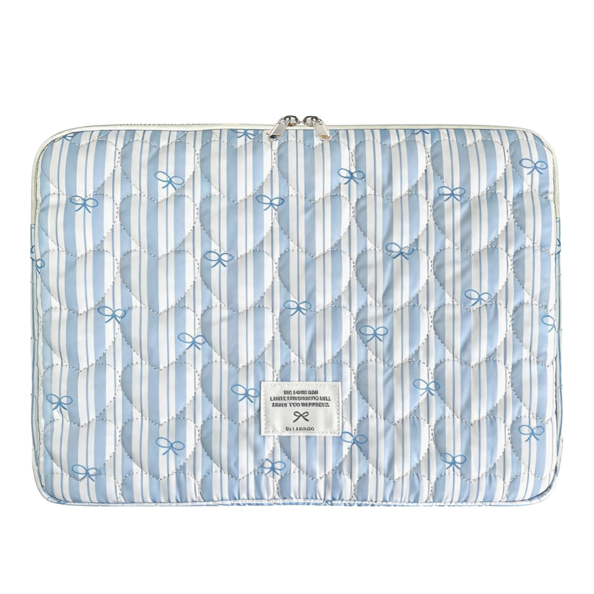 Puffy Laptop Sleeve 13 Inch Cute Quilted Laptop Protective Case Padded Floral Computer Sleeve for MacBook (A-Blue, 13 Inch)