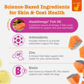 Zesty Paws Salmon Oil for Dogs Skin and Coat, Omega 3 Fish Oil Chews, Dog Allergy Relief Chews, Itch Relief Supplement, 250 Count, Salmon Flavor