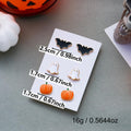MALOYANVE 3Pcs Halloween Rings Set Pumpkin Ghost Bat Enamel Open Ring
