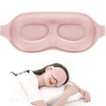 MZOO Luxury Sleep Mask for Women Men Patented Light Blocking Design | Zero Eye Pressure, 3D Contoured Sleeping Mask for Side Sleeper, Breathable, Adjustable, for Travel, Black