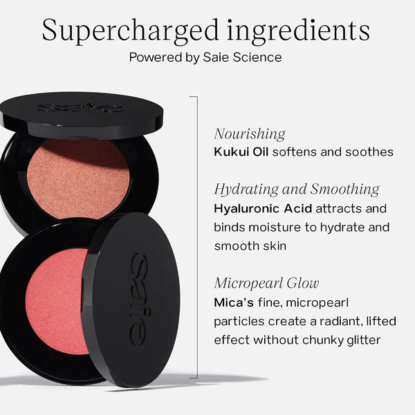 Saie Glow Sculpt Multi-Use Highlighter + Cream Blush - Lightweight Highlighter Makeup with Hyaluronic Acid + Micropearl for Radiant, Glowing Skin - Mauveglow (.02 oz)