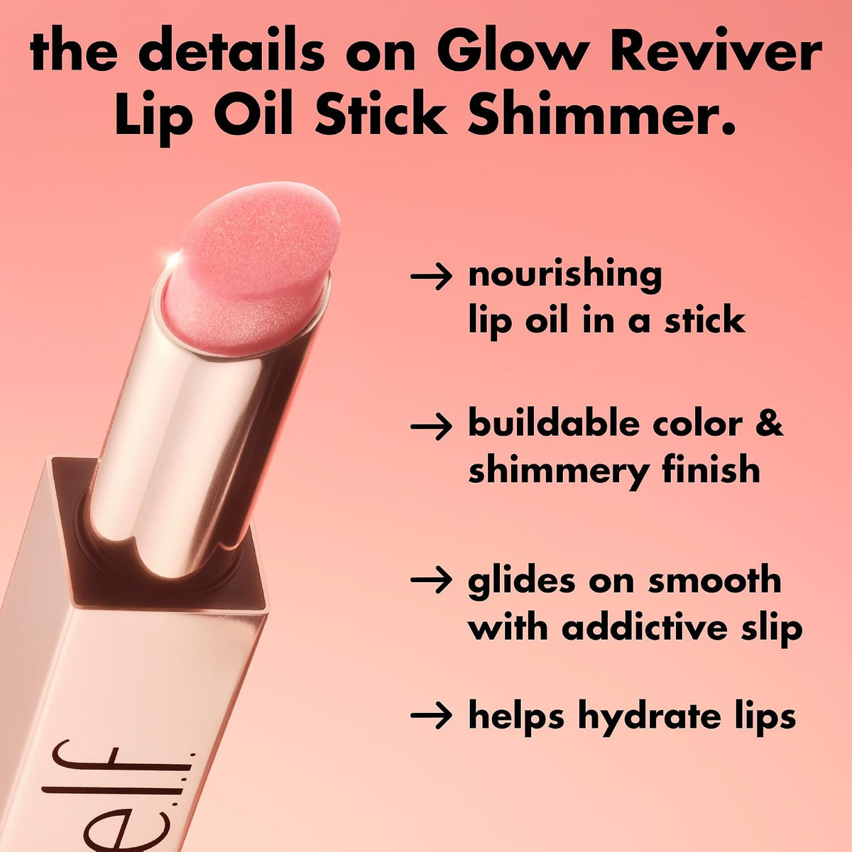 e.l.f. Glow Reviver Lip Oil Stick, Vanilla Vice